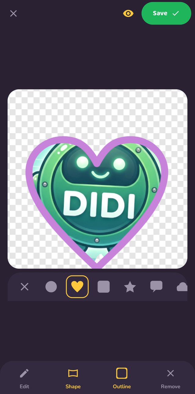 Finishing a sticker — shape, outline and save