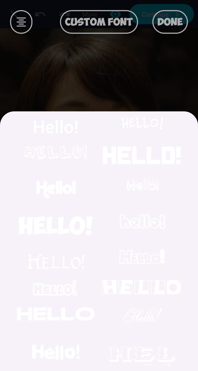 Adding text to a sticker in dozens of font styles